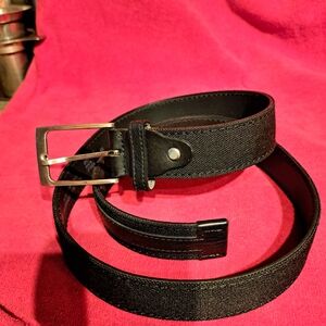 Jack and Jones Black Textured Belt Made In Italy